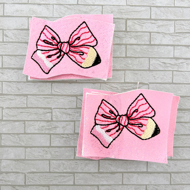 Destash - Pink Pencil Bow Feltie
