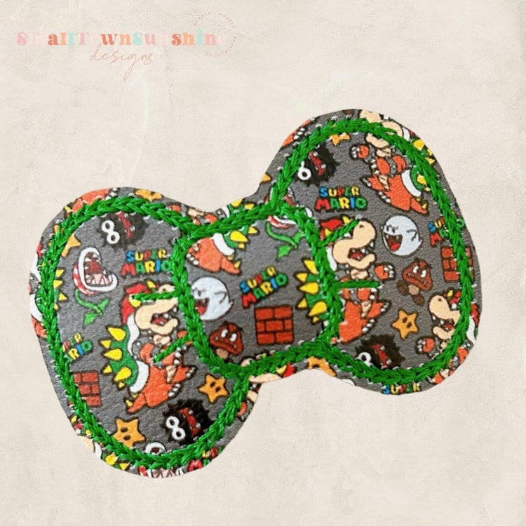 Gaming Bros Collection - Embroidered Bow Snap Clip Barrettes