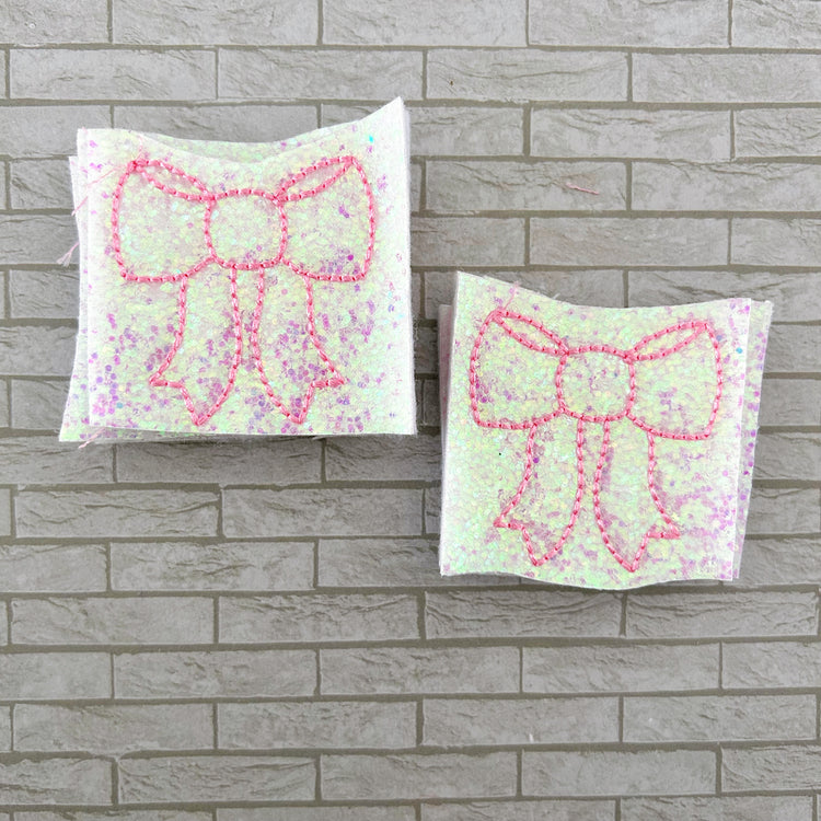 Destash - Glitter Pink Coquette Bow Feltie