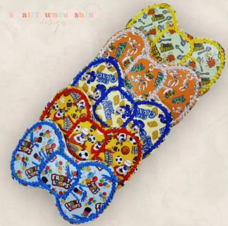 Throwback Cereal Collection - Embroidered Bow Snap Clip Barrettes