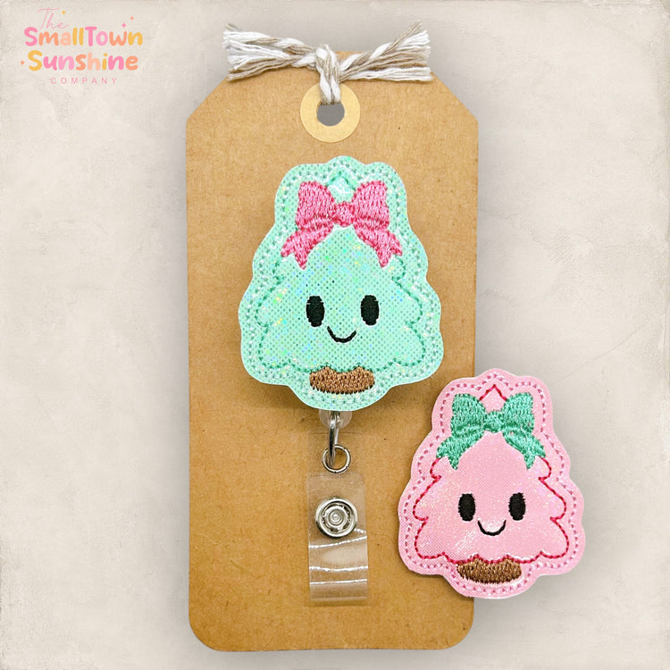 Pastel Christmas Tree Badge Topper
