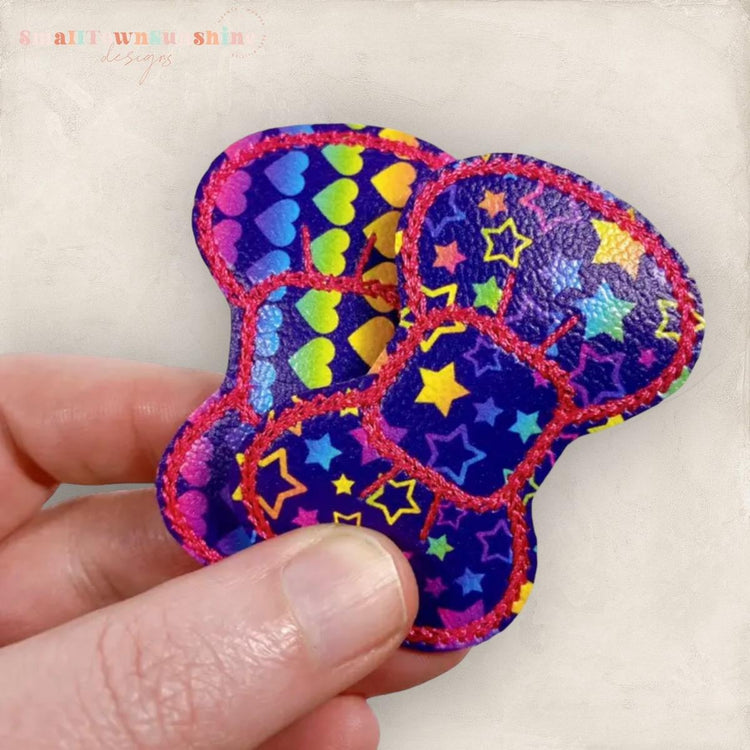 90's Collection - Embroidered Bow Snap Clip Barrettes