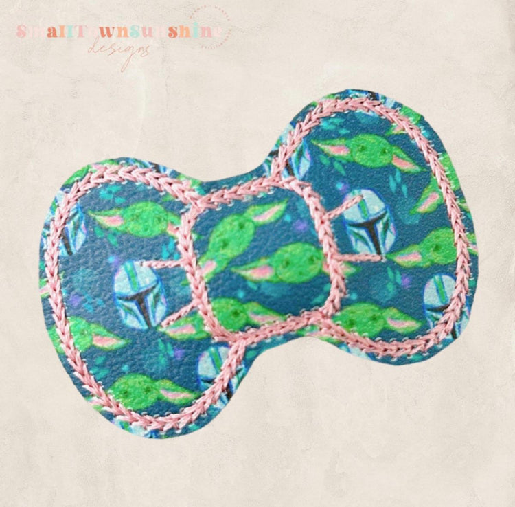 Galaxy Kids Collection - Embroidered Bow Snap Clip Barrettes