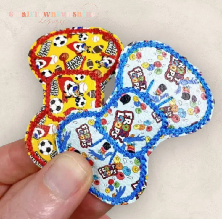 Throwback Cereal Collection - Embroidered Bow Snap Clip Barrettes
