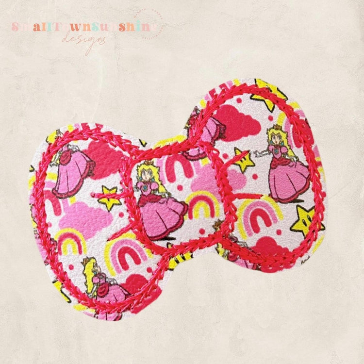 Gaming Bros Collection - Embroidered Bow Snap Clip Barrettes