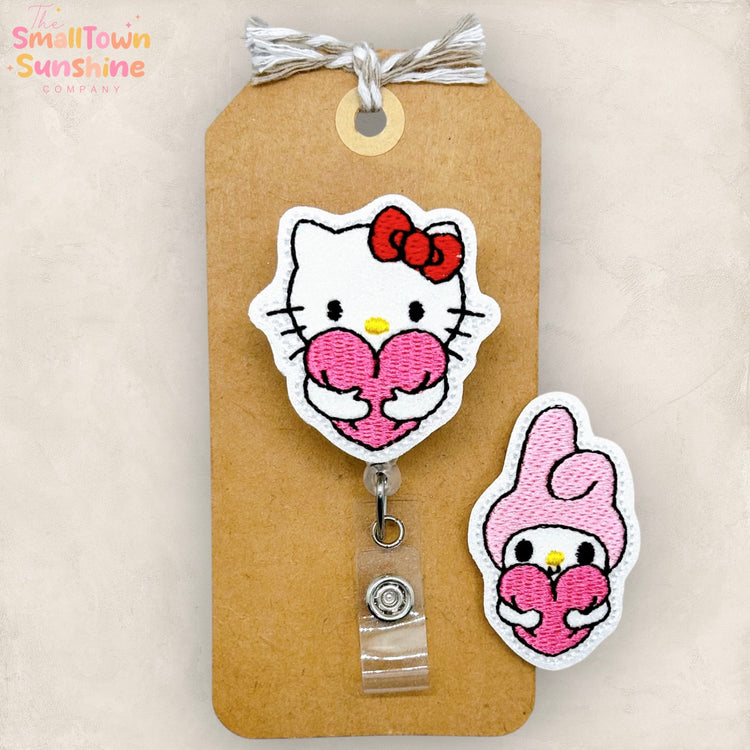 Valentine Animal Hug Badge Toppers