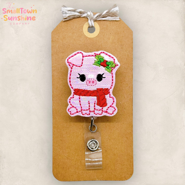 Christmas Pig Badge Topper