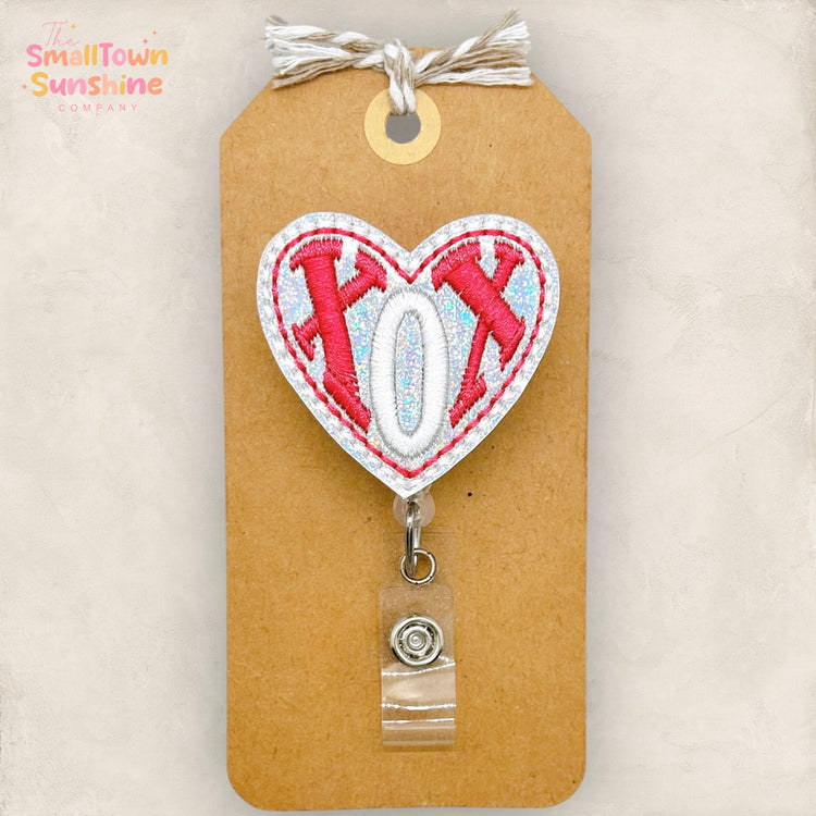 XOX Heart Badge Topper