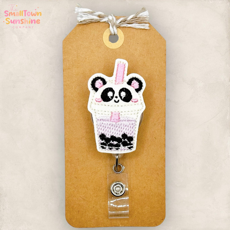 Panda Boba Tea Badge Topper