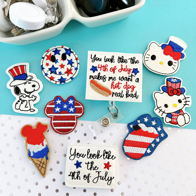Fourth of July Badge Toppers