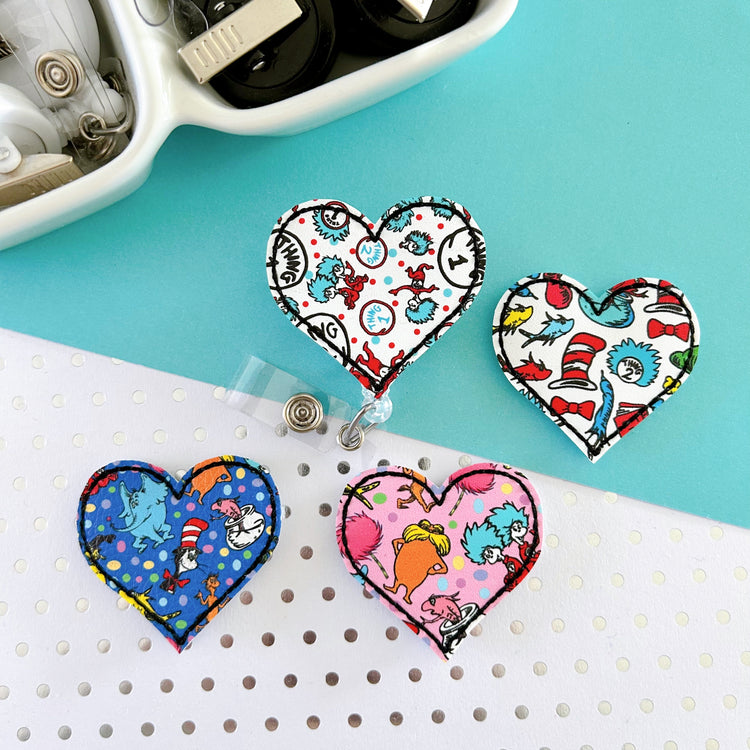 Dr S. Themed Heart Badge Toppers