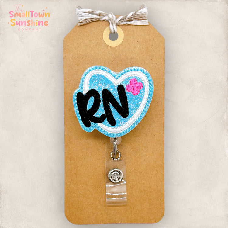 RN Heart Badge Topper