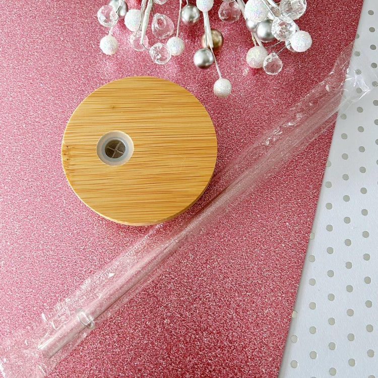 Christmas Snowman Frosted Ombré Glass Can Cup, Bamboo Lid & Glass Straw Included