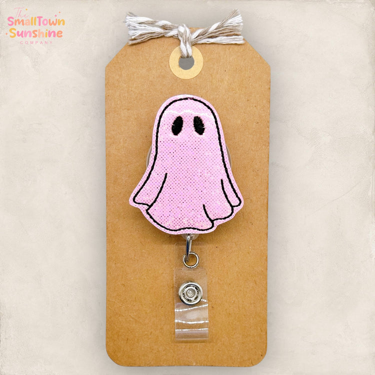 Pink Ghost Badge Topper