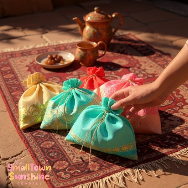 Gift Wrapping || Upcycled Sari Drawstring Gift Bags