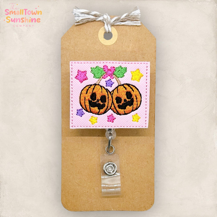 Pumpkin Cherries Badge Topper