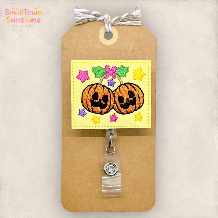 Pumpkin Cherries Badge Topper
