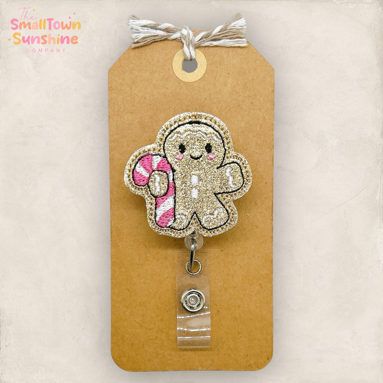 Gingerbread Candy Cane Badge Topper