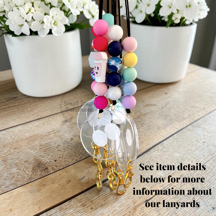 Partially Beaded Lanyard for Removable Badge Toppers | ALPHABET SOUP