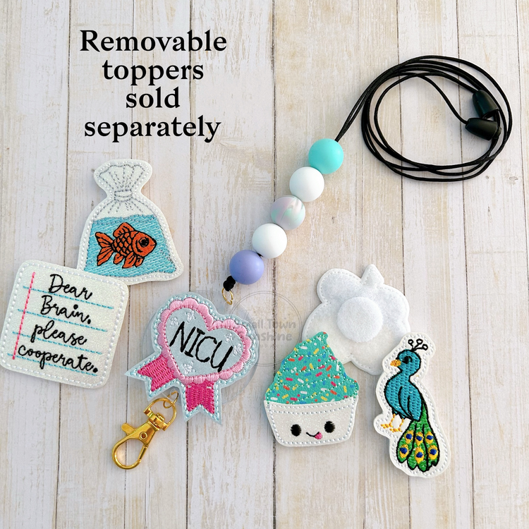 Partially Beaded Lanyard for Removable Badge Toppers | THE MERMAID