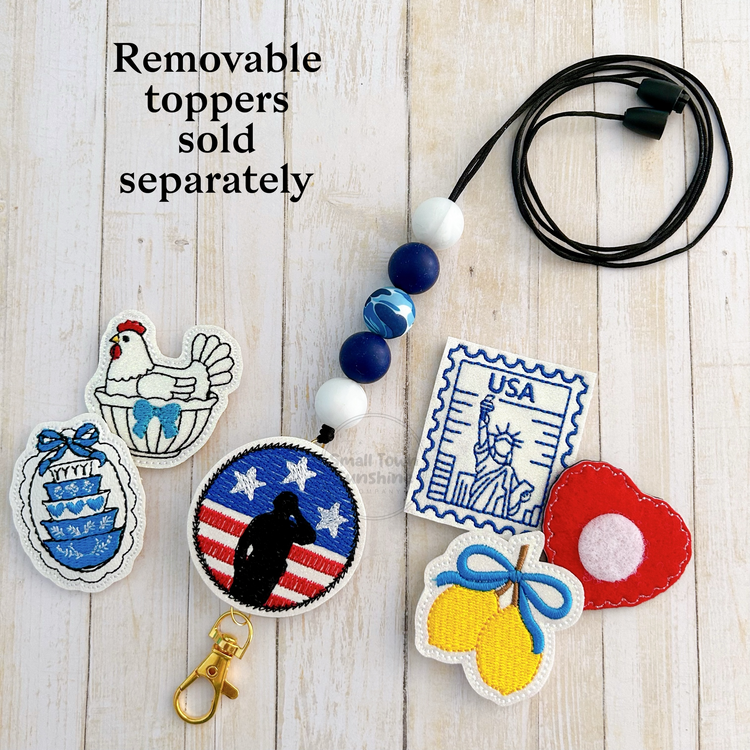 Partially Beaded Lanyard for Removable Badge Toppers | OCEAN BREEZE