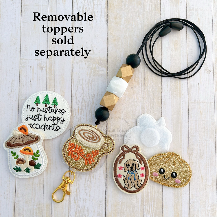 Partially Beaded Lanyard for Removable Badge Toppers | THE LUXE