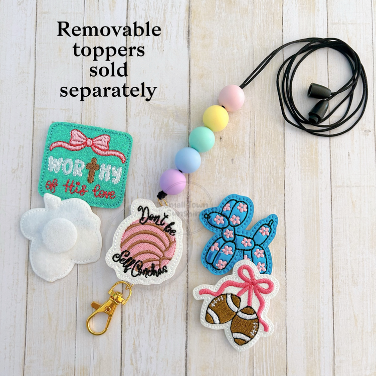 Partially Beaded Lanyard for Removable Badge Toppers | SORBET CRUSH
