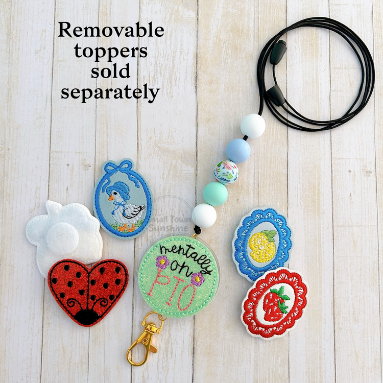 Partially Beaded Lanyard for Removable Badge Toppers | GARDEN PARTY