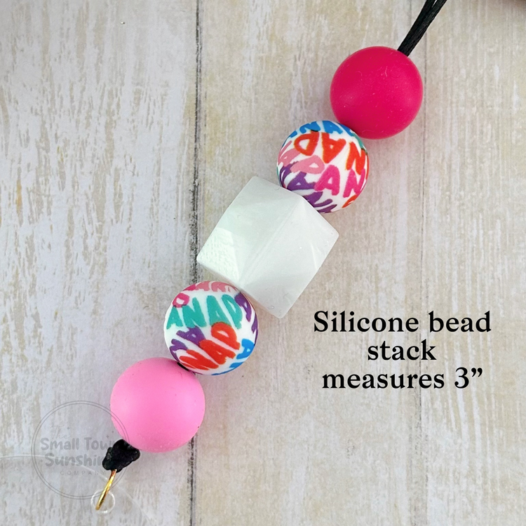 Partially Beaded Lanyard for Removable Badge Toppers | ALPHABET SOUP