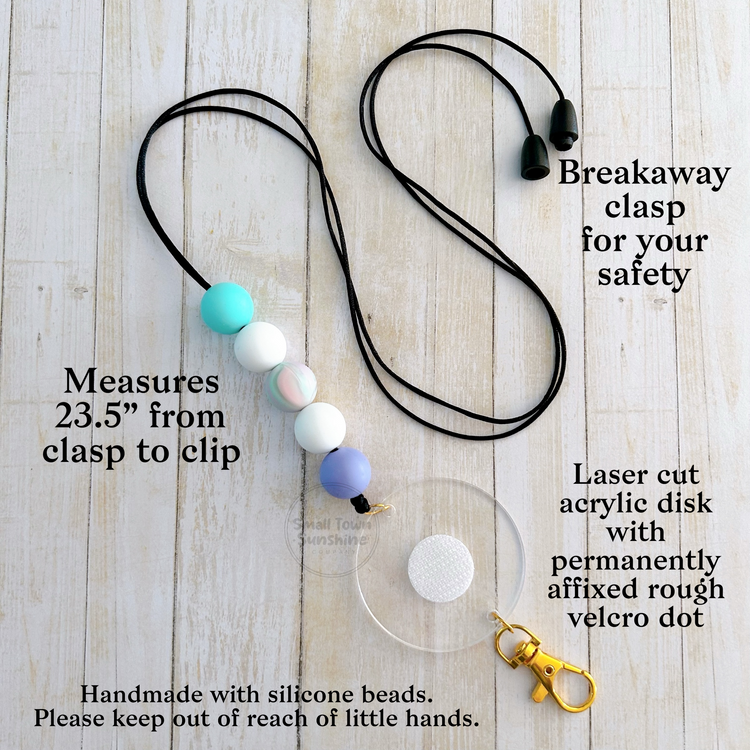 Partially Beaded Lanyard for Removable Badge Toppers | THE MERMAID