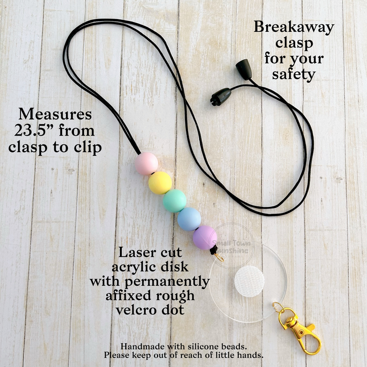 Partially Beaded Lanyard for Removable Badge Toppers | SORBET CRUSH