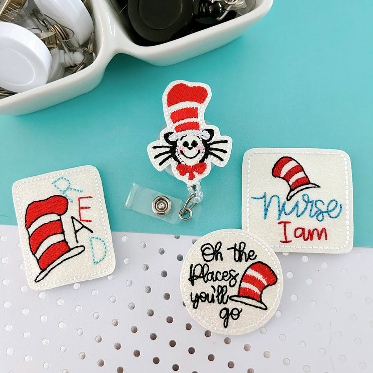 Cat with Hat Badge Toppers