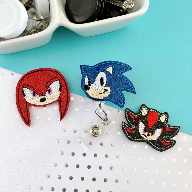 Blue Hedgehog & Friends Badge Toppers