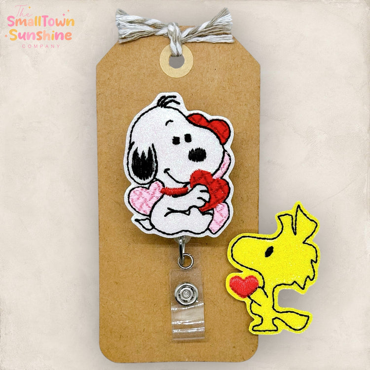 Valentine Beagle & Bird Badge Toppers