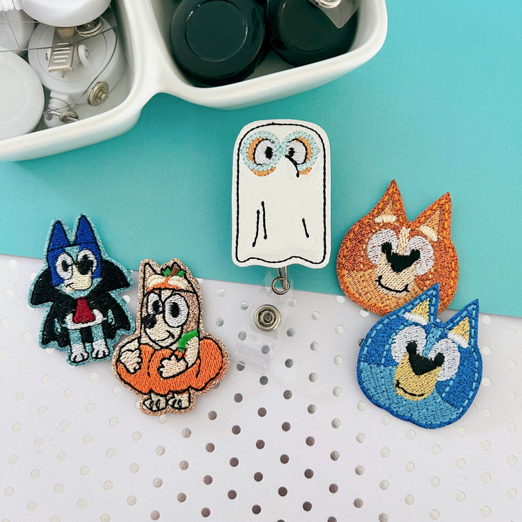 Bluey & Bingo Halloween Badge Toppers