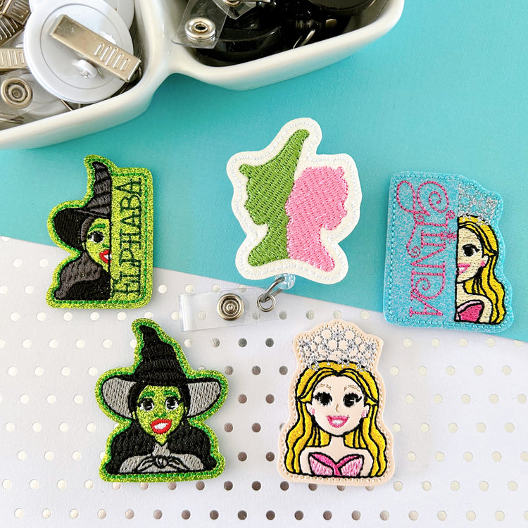 Pink & Green Witches Badge Toppers