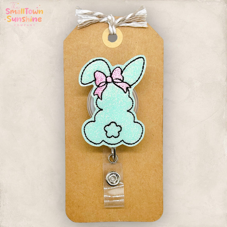 Bunny with Bow Badge Topper