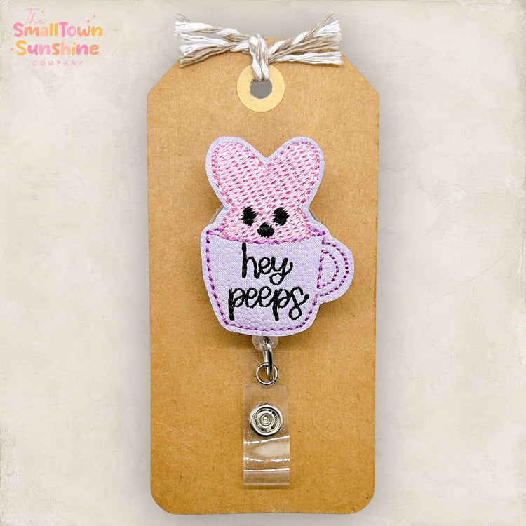 Hey Peeps Bunny Mug Badge Toppers