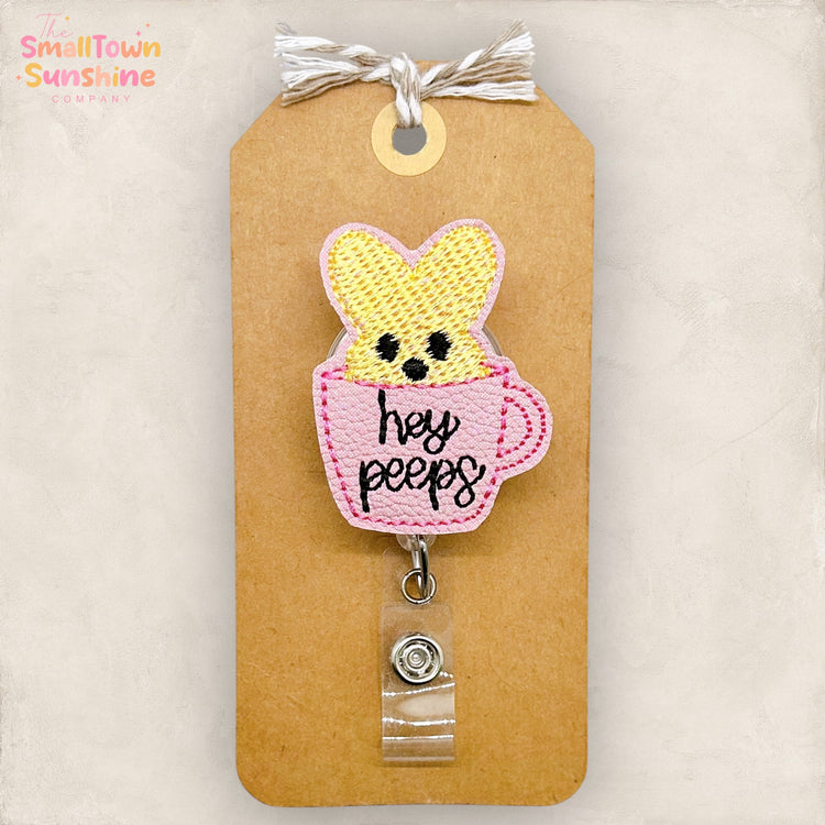 Hey Peeps Bunny Mug Badge Toppers
