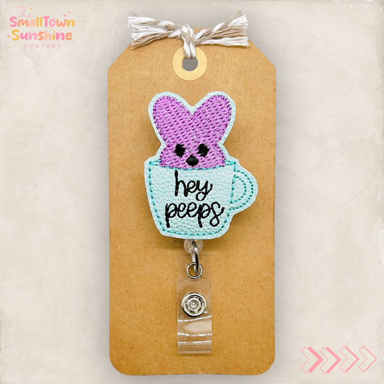 Hey Peeps Bunny Mug Badge Toppers