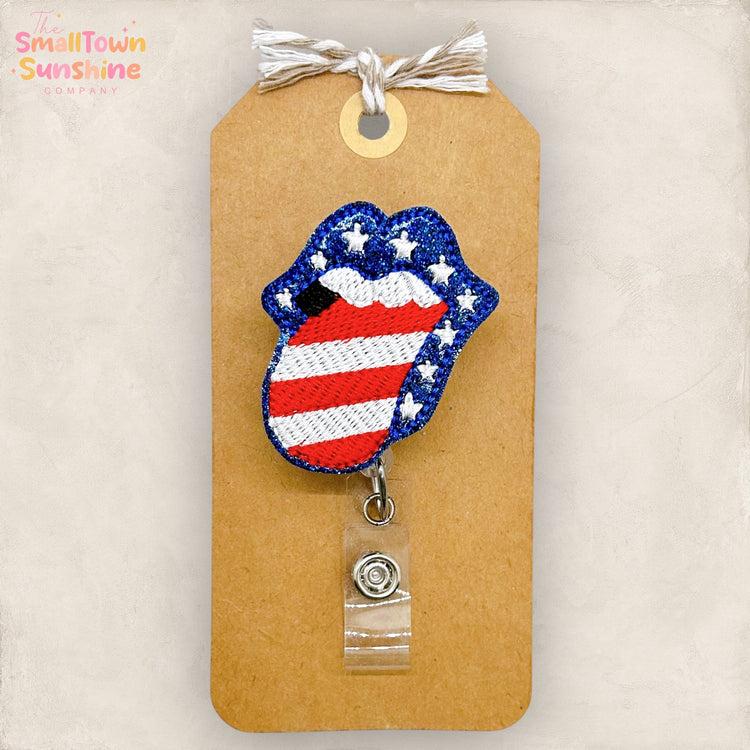 American Flag Mouth Badge Topper