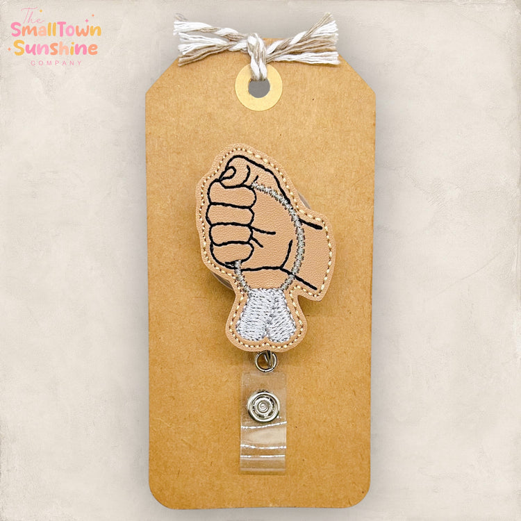 Dog Tags Fist Badge Topper