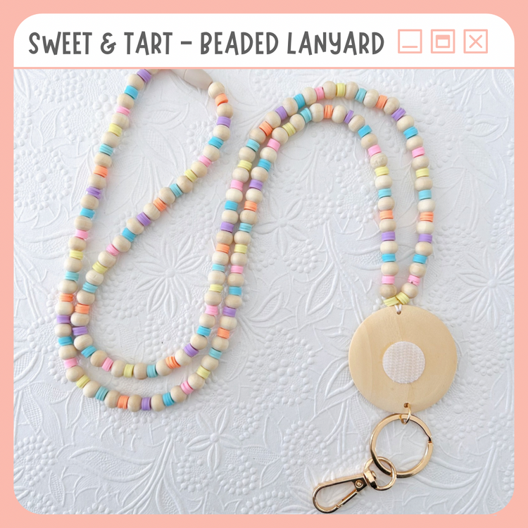 Beaded Lanyard for Removable Badge Toppers | SWEET & TART
