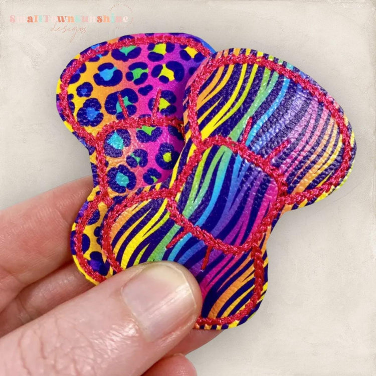 90's Collection - Embroidered Bow Snap Clip Barrettes