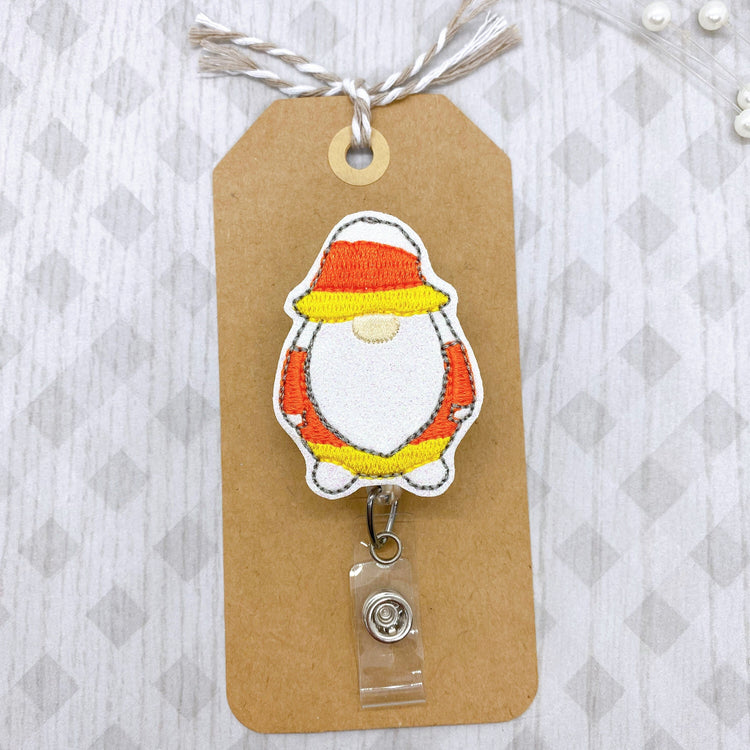 Candy Corn Gnome Badge Topper
