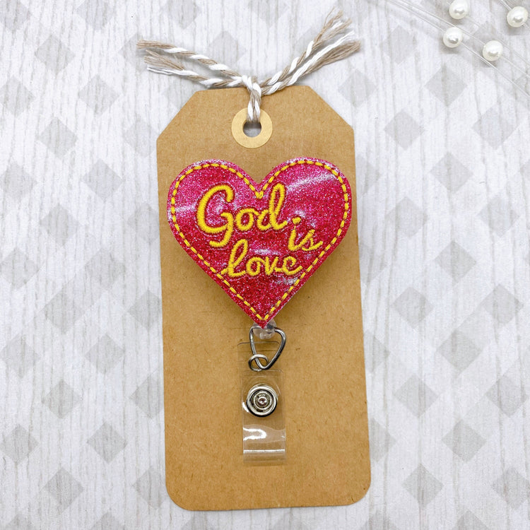 God is Love Badge Reel, Love Badge Reel, Christian Badge Reel, Retractable ID Badge Holder, Teacher Lanyard, Nursing Badge Reel