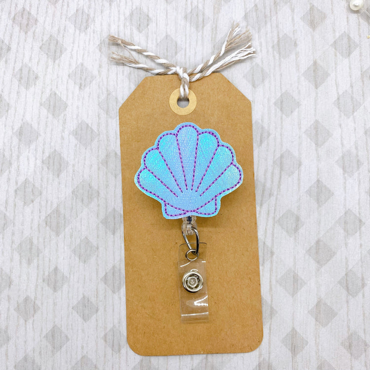 Iridescent Seashell Badge Topper