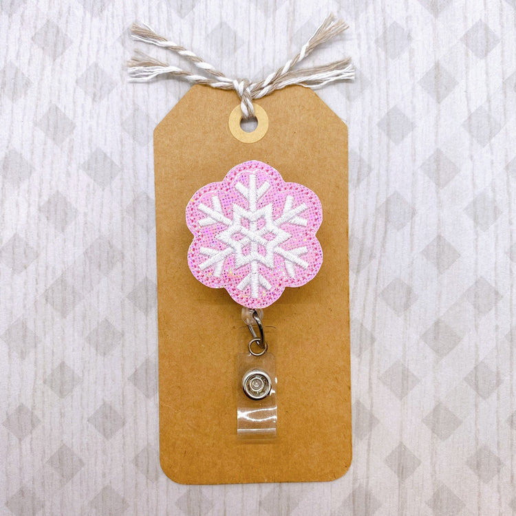 Pink Snowflake Badge Topper