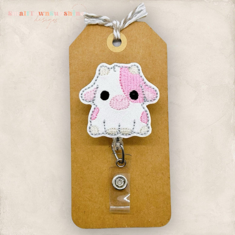 Pink Cow Badge Topper
