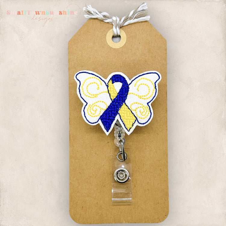 Down Syndrome Butterfly Badge Topper
